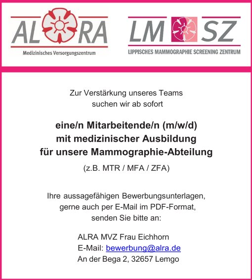 Stellenangebot Mammographie